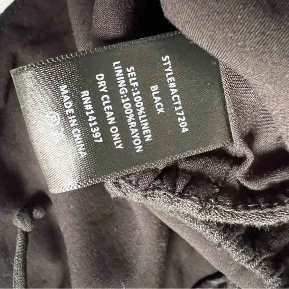 Astr the Label Simona crop top women’s black linen tie back short sleeve XS - Picture 7 of 7